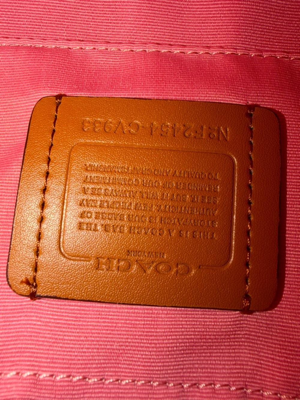 COACH Pink Signature Canvas  Bag - Picture 7 of 7